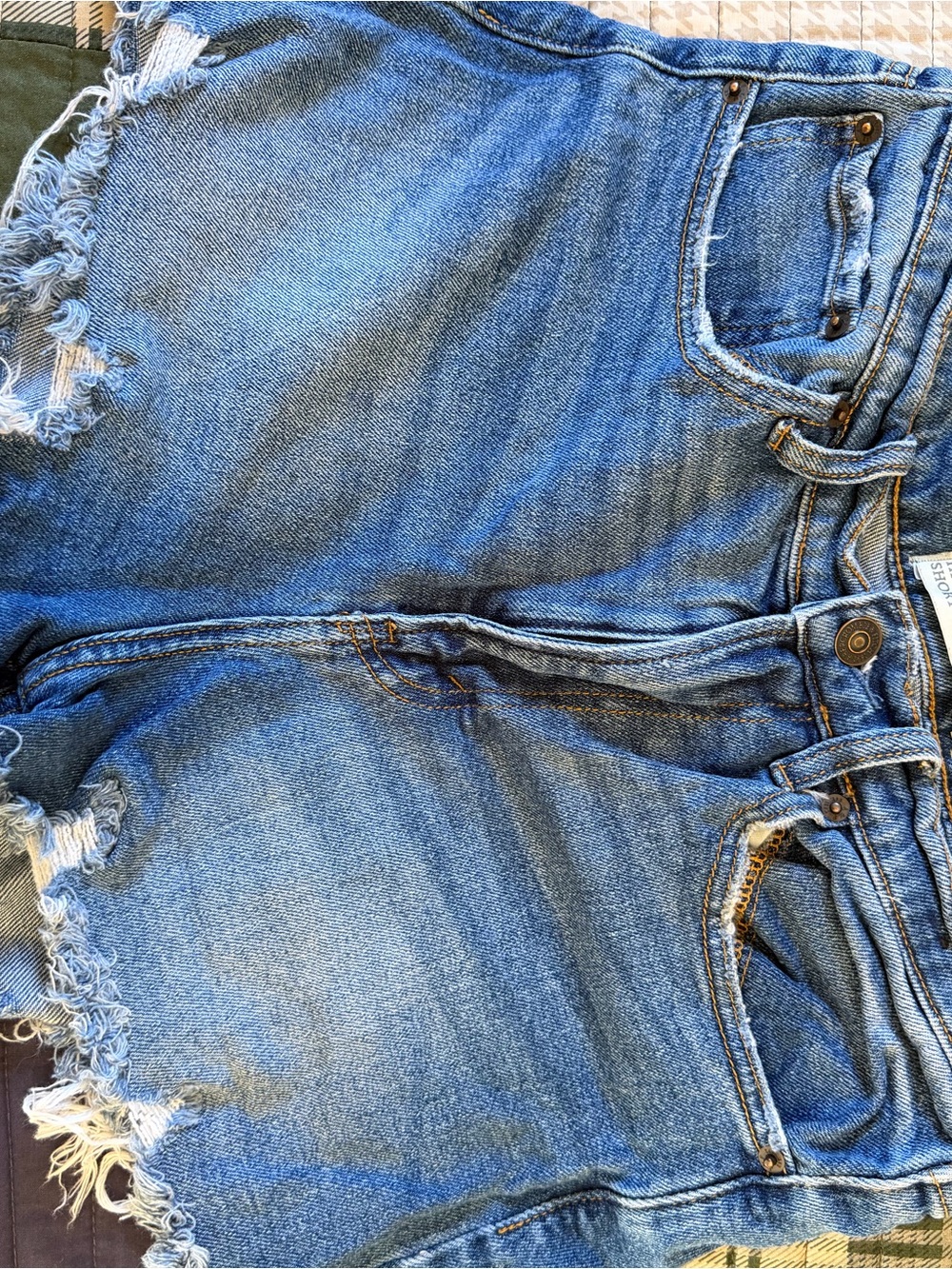 Abercrombie & Fitch Distressed Blue Denim Jean Shorts